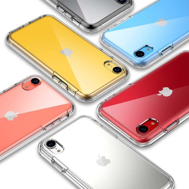 [Australia - AusPower] - COOLQO Compatible for iPhone XR Case, with [2 x Tempered Glass Screen Protector] Clear 360 Full Body Coverage Hard PC+Soft Silicone TPU 3in1 [Heavy Duty Shockproof Defender] Phone Protective Cover 111_Clear XR 6.1 inch 