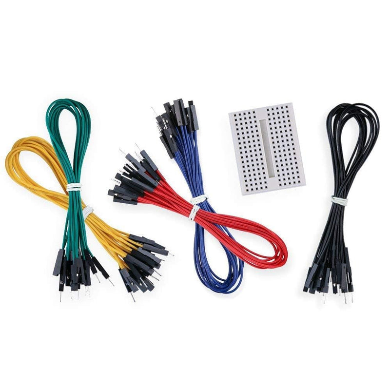 ELEGOO 50x Jumper Cable Male-Female 200 mm + 170P Breadboard | Jumper Wire Breadboard Cable Male Female Set for DIY & Electronics Projects