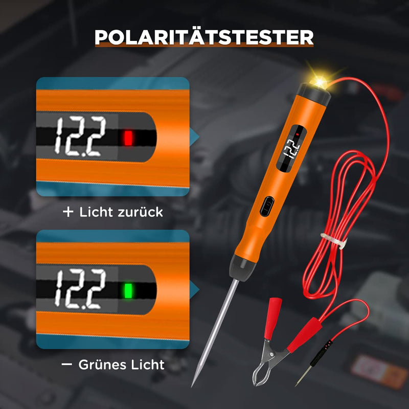 [Australia - AusPower] - Voltage Tester Car Test Lamp Voltage Tester DC 6V 12V 24V Current Tester Digital LED Car Circuit Tester Car Circuit Test Pen 