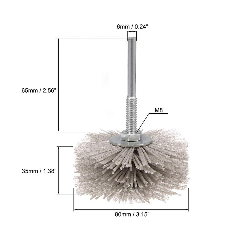 [Australia - AusPower] - uxcell Nylon Wheel Brush 120 Grits Abrasive Grinding Head with 6mm Threaded Shank 120 Grit 
