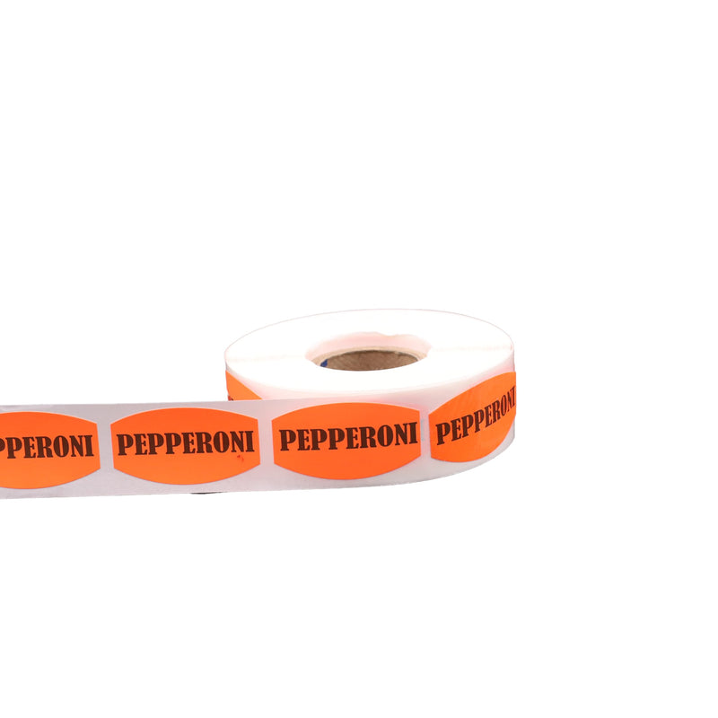 Pepperoni Grocery Store Food Labels .75 x 1.375 Inch 500 Total Adhesive Stickers