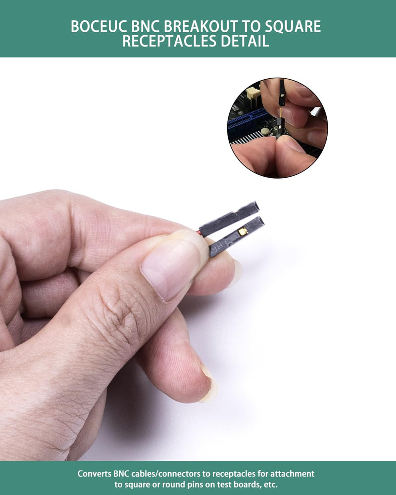 [Australia - AusPower] - BNC Test Leads, BNC to Square Pin Receptacles, Test Lead Breakout Cable for Multimeter, 5A Current Rating, 1 Pack Male Plug 