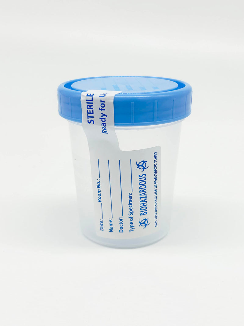 [Australia - AusPower] - Sterile Specimen Cups with Lids: 4oz Transparent Urine Collection Cup with Leak-Resistant Screw-On Lids - 3-inch Sample Jars - Designed for Secure Collection of Pee, Stool, and Semen Samples - 3 Pack 