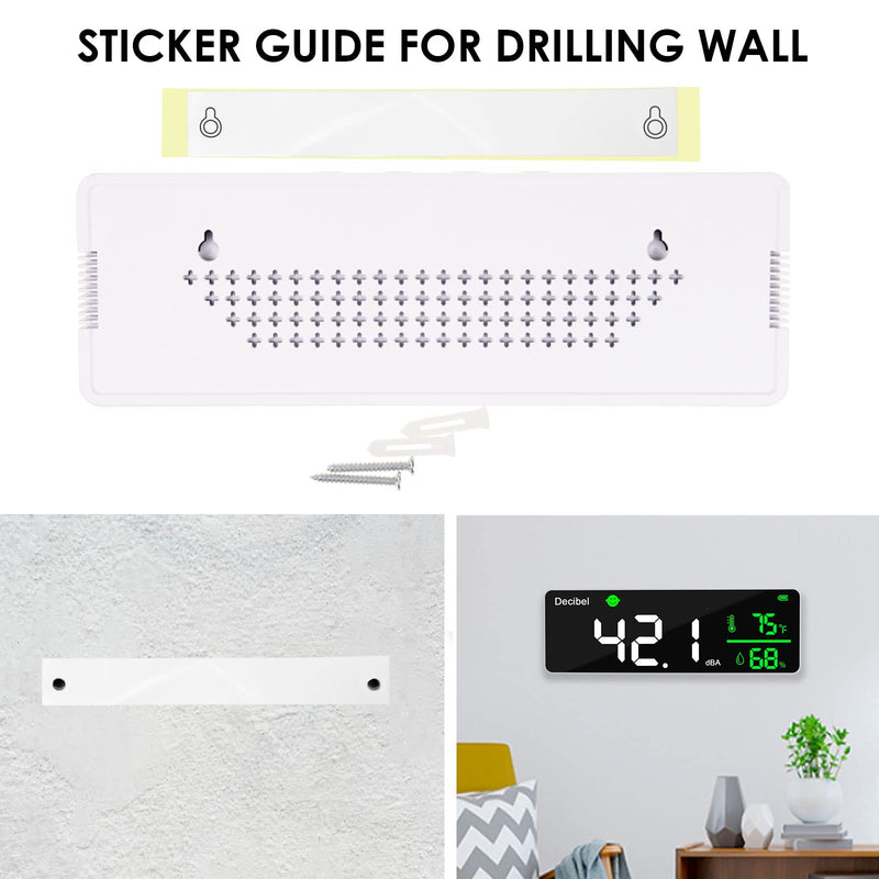 [Australia - AusPower] - Decibel Meter Wall Hanging Sound Level Meter 11 inch Large LED Display Noise Temperature Humidity Meter with Alarm Icons Indicator Wide Applications for Classroom, Studio, Home, Factory 