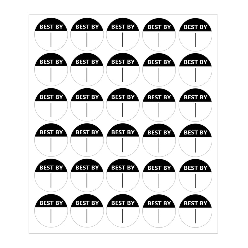 Expiration Date Food Stickers,1" Circle Dot Small Containers Storage Freezer Restaurant Food Service Blank Prep Best by Labels （600 Pcs