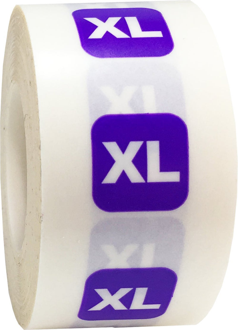 XS-XXL Clothing Size Strip Labels for Retail Apparel 1.25 x 5 Inch 1 Roll Per Size 125 Adhesive Stickers Per Roll 750 Adhesive Stickers Bulk Pack