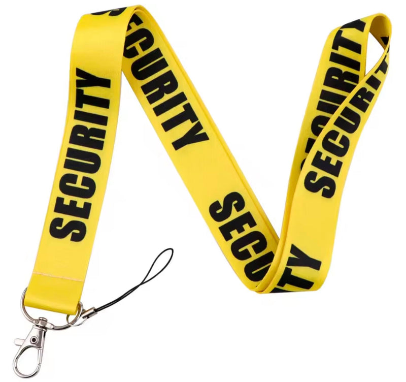 Security Personnel Professional Safety Bodyguard Body Guard Police Officer Yellow Tape Protect Protection Services Hostage Secure Safe Office 17.7" Neck Lanyard Keychain Holder ID Badge Strap