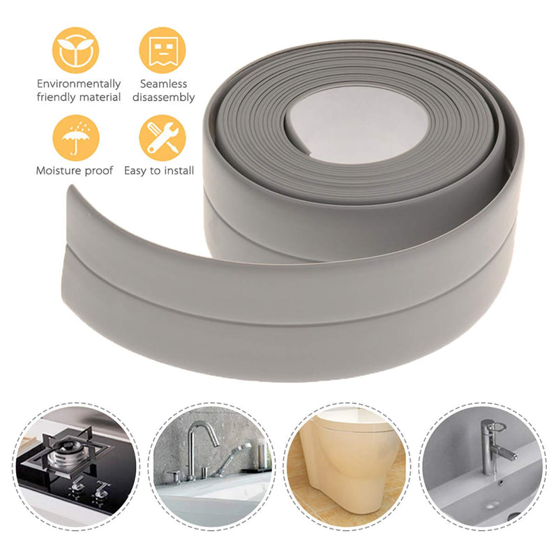 Caulk Strip Tape, Waterproof Dustproof PVC Self Adhesive Caulking Sealing Tape for Kitchen Sink Toilet Bathroom Shower Bathtub Wall(0.86" x11',White) 11ft x 0.86in White