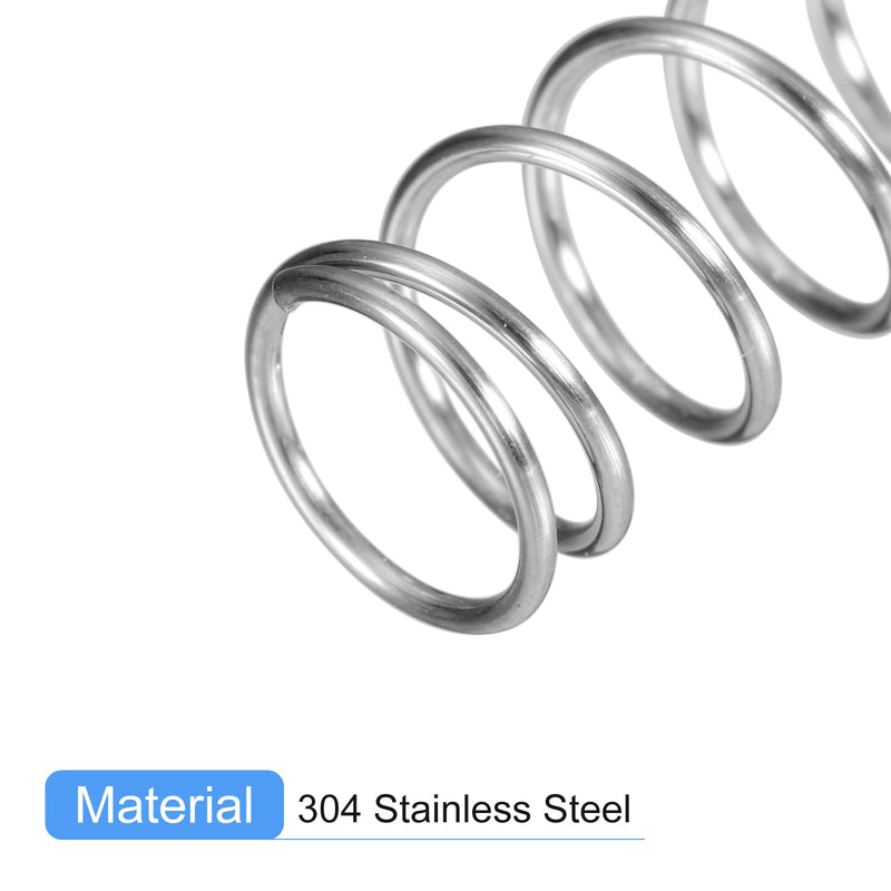 [Australia - AusPower] - uxcell Compression Spring, 5Pcs 304 Stainless Steel, 9mm OD, 0.6mm Wire Size, 25mm Free Length, Silver Tone 0.6mmx9mmx25mm 