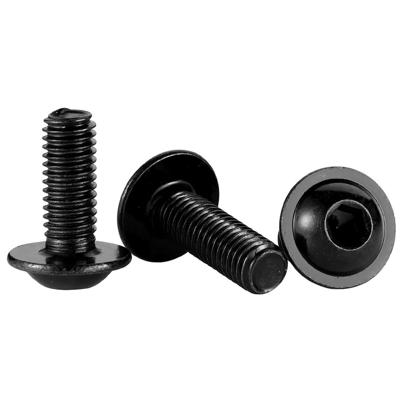 [Australia - AusPower] - M6-1.0 x 12mm Flanged Button Head Socket Cap Screw Bolts, Allen Socket Drive, Stainless Steel 304, Black Finish, Quantity 25 M6-1.0 × 12mm 