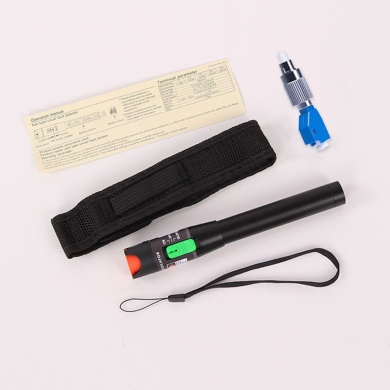 [Australia - AusPower] - toolco 2 Pieces Visual Fault Locator 30 Km, VFL Test Kit Includes Single Mode 9/125μm FC Male to LC Female Adapter, Fibre Optic Light Pen Tester for Testing Fiber Optic Power Cables 