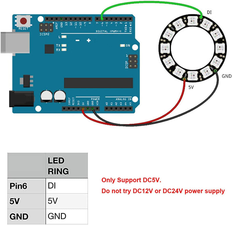 [Australia - AusPower] - Sparkleiot 128 Bit WS2812 RGB LED Ring with 3P Wire, WS2812B 5050 Addressable LED Pixel Full Color with Built-in Drivers DC5V for Arduino Raspberry Pi ESP8266 