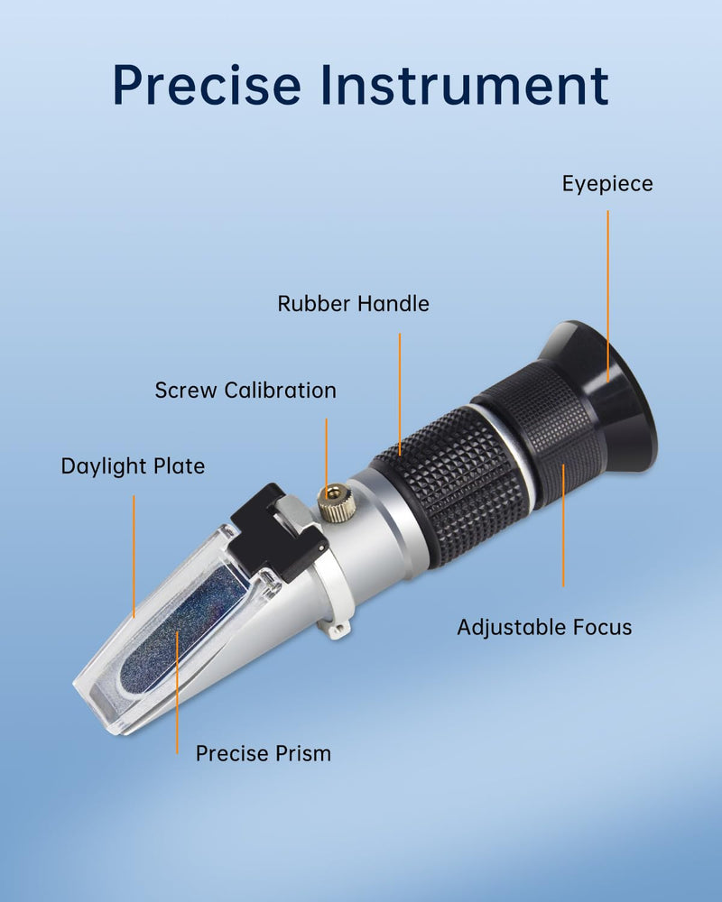 LOHAND Honey Refractometer for Honey Moisture, Scale Range: 0-90% Brix Refractometer, Precision Measuring Sugar Content for Maple Syrup/Wine/Fruit/Drink, Automatic Temperature Compensation 0-90%Brix