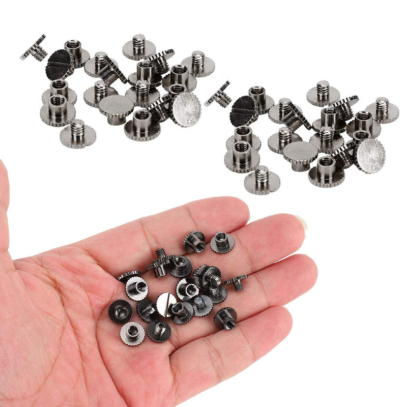 [Australia - AusPower] - 30 Set Book Rivets Metal Leather Rivets Knurling Flat Brass Screw Post Chicago Screws Binding Button Tack 9.5x4mm Nail + 4mm Screw(Black) 