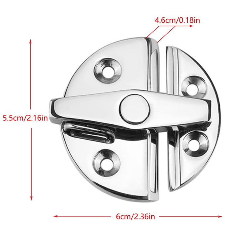 Marine Boat Door Catch Latch 316 Stainless Steel Door Latch Round 55mm Twist Lock Suit for Boat and Many External Cabinet Applications 1