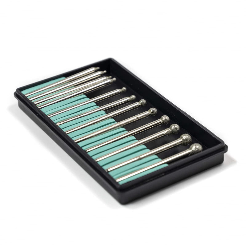 [Australia - AusPower] - 12pc Universal Diamond Burr Bit Set 1/8" Shank for Rotary Tool 150 Grit 