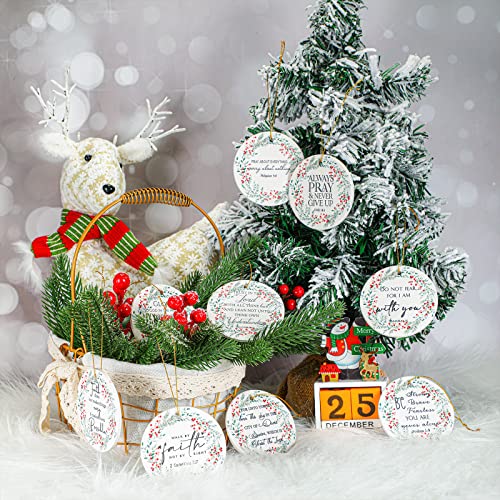 12 Pcs Christian Christmas Ornament Bulk Bible Verse Hanging, Classic 12