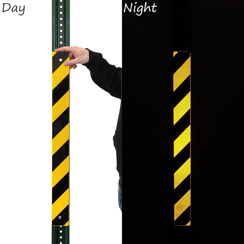 SmartSign - K-2185-FY-03x30 Reflective Sign Post Panel By | 3" x 30" 3M Fluorescent Diamond Grade Reflective Aluminum Black on Yellow Fluorescent 3M Reflective Aluminum 12 Year Durability 3" x 30"