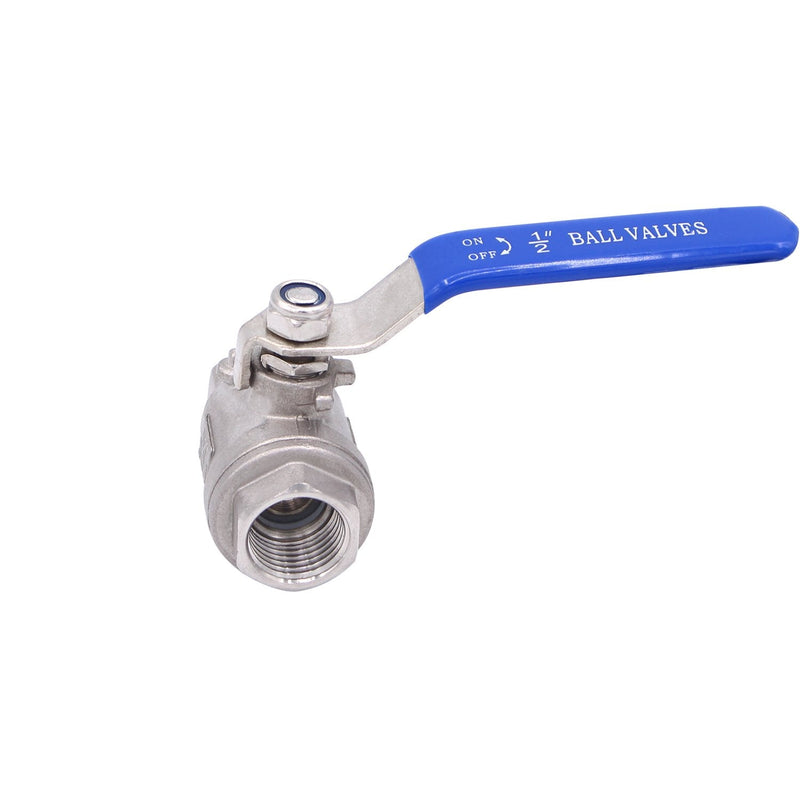 [Australia - AusPower] - DERNORD Ball Valve Stainless Steel 304 1/2" NPT Heavy Duty for Water, Oil, and Gas with Blue Locking Handles (Pack of 2) 1/2 Inch 