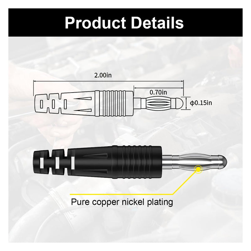 [Australia - AusPower] - 2PCS 4mm Banana Plug to Alligator Clip Test Lead Wire Cable Set - 3.3Feet Jumper Wire Electrical Test Leads with Alligator Clip for Multimeter Oscilloscope Automotive Battery Testing 