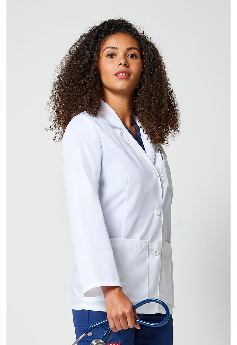 Dickies Womens Lab Coat 28", Consultation Lab Coat for Women, 3 Pockets - 84401 Medium White