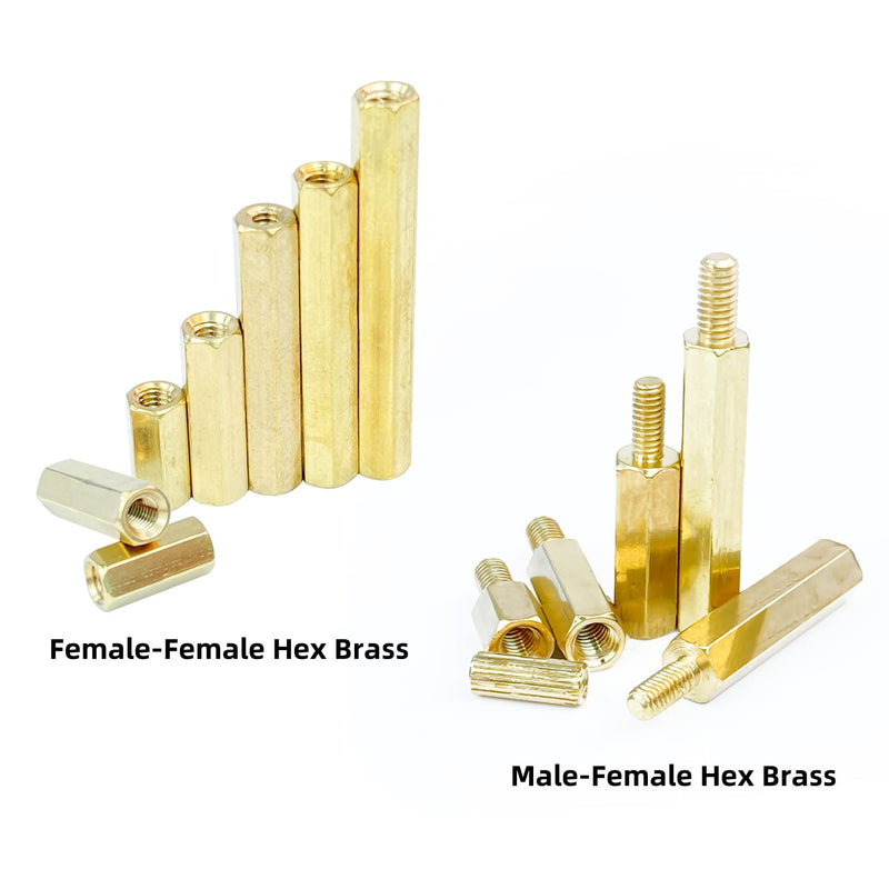 [Australia - AusPower] - 532 Pieces M3 M2.5 M2 Hexagonal Brass Male to Female/Female to Female Bracket, Screw Copper Pillar 532 Pieces Stainless Steel Round Head/Flat Head Machine Screws/Nuts 