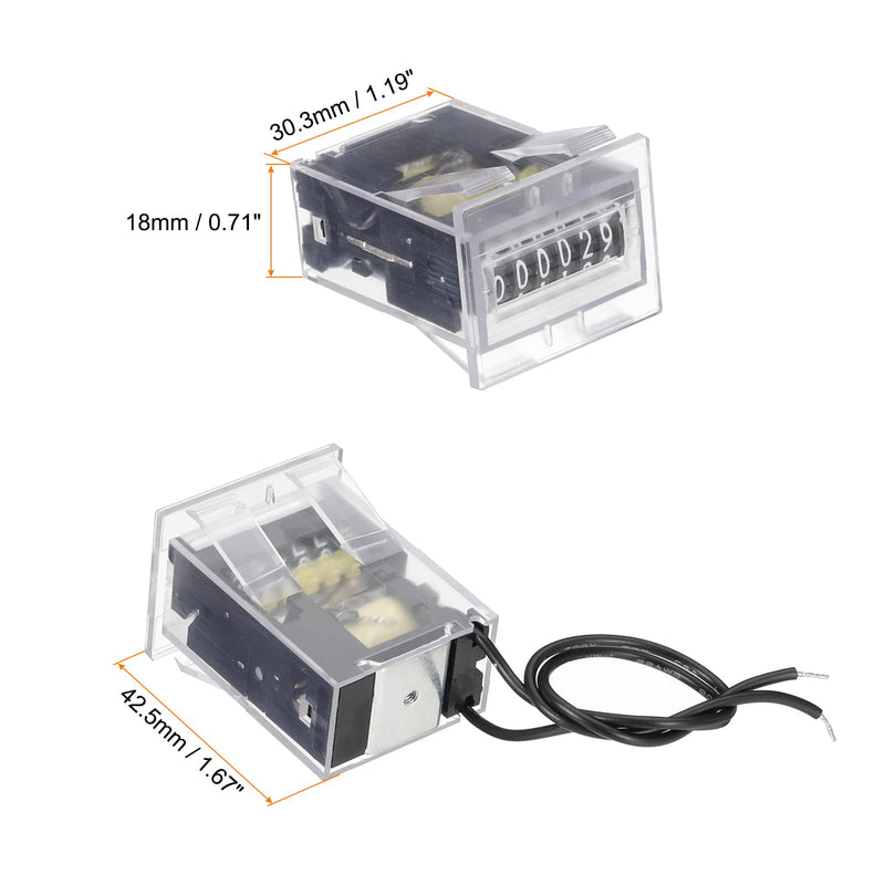 [Australia - AusPower] - uxcell Electromagnetic Counter 6 Digit 0-999999 Counting Range Electronic Pulse Counter Digital Totalizer Electromagnetic Pulse Counter DC7-24V 