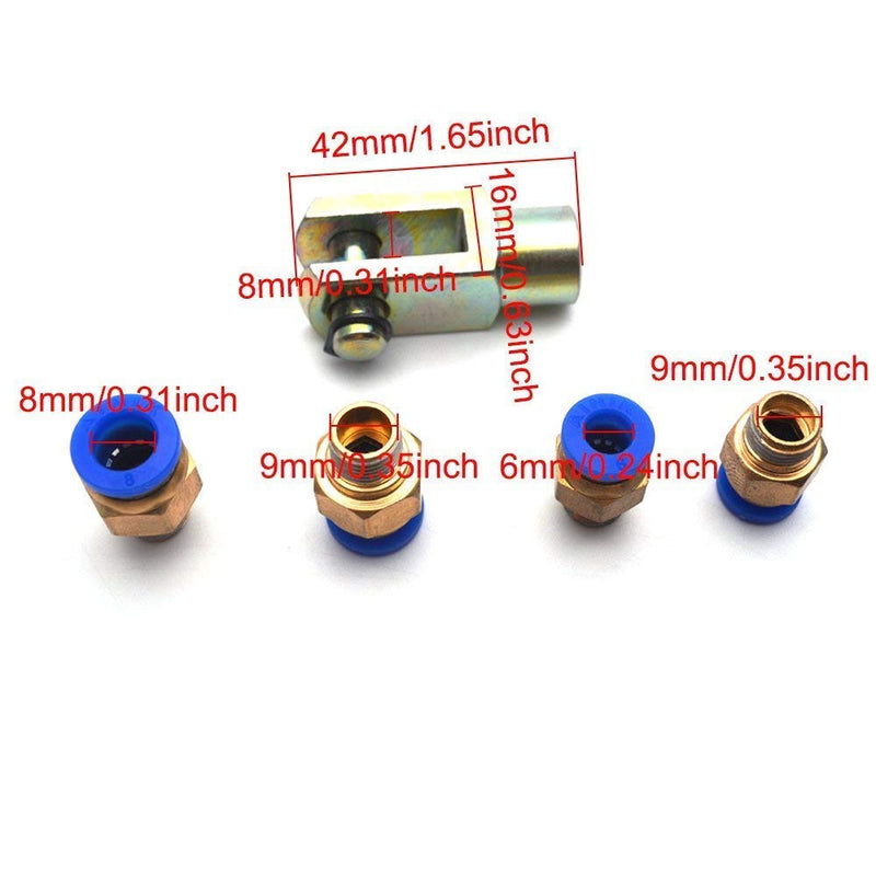 [Australia - AusPower] - Air Cylinder 20mm Bore 175 Stroke Pneumatic Cylinder Single Rod Dual Action with Y Connector and 4Pcs Pneumatic Quick Fitting MAL20*175 