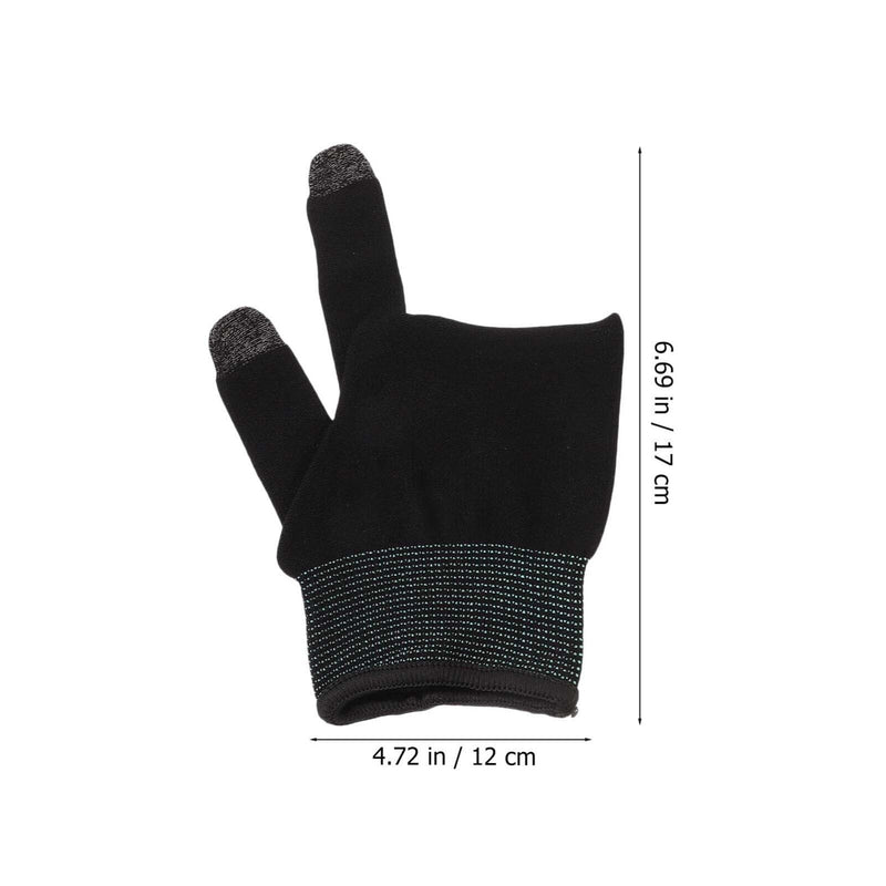 [Australia - AusPower] - 1 Pair Gaming Gloves Touchscreen Gloves Finger Sleeve for Gaming Anti Sweat Game Controller Finger Thumb Sleeve Breathable Finger Covers for Mobile Phone Game Black 