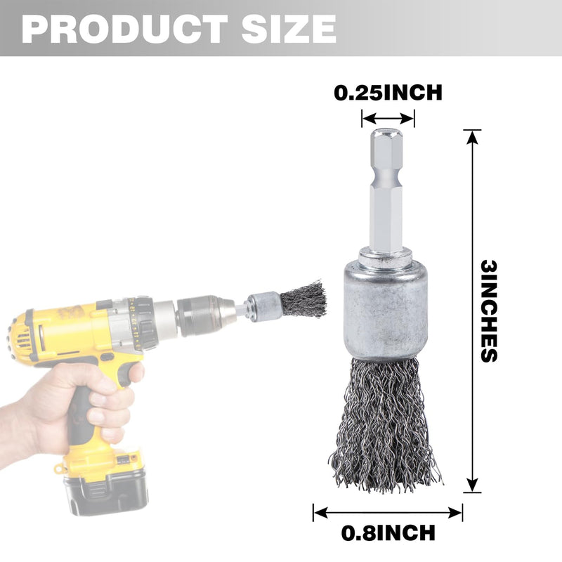 [Australia - AusPower] - 10PCS Wire Brush for Drill, High Carbon Steel Wire Drill Brush Wire Brush, Metal Wire Brush for Drill with 1/4" Hex Shank, Skilled in Handling Metal & Nonmetal Surfaces 