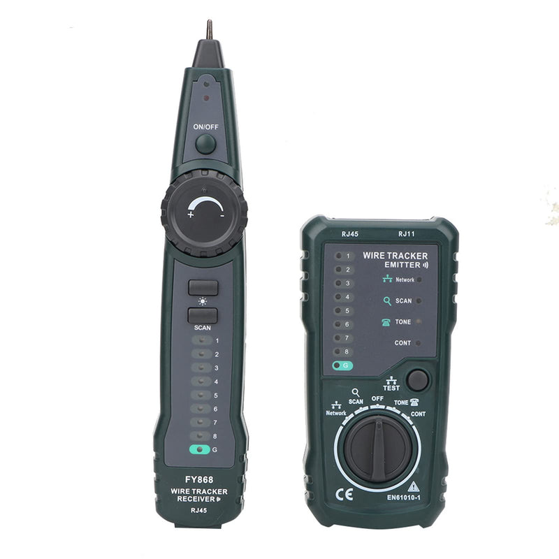 [Australia - AusPower] - FY868 Cable Tester, Wire Tracker Kit for Telecommunication, Wiring and Network Maintenance Engineers, RJ45 and RJ11 Compatible, Cable Sorting, Emitter and Receiver 