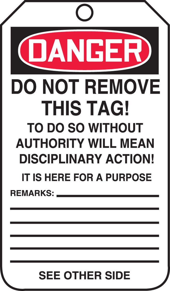 Accuform Signs MDT106CTP Safety Tag, Legend "Danger DO NOT USE", 5.75" Length x 3.25" Width x 0.010" Thickness, PF-Cardstock, Red/Black on White (Pack of 25)