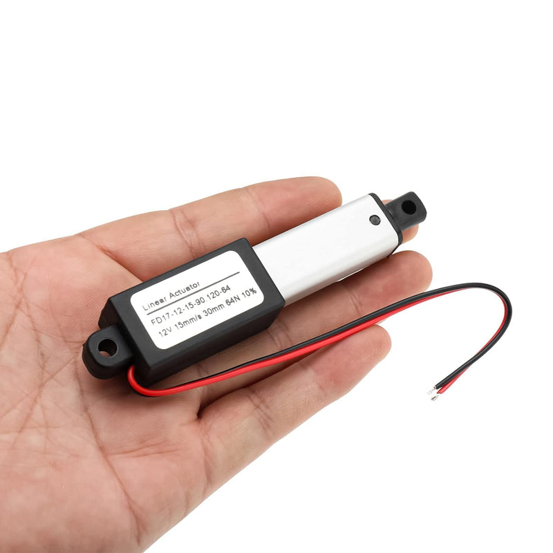 [Australia - AusPower] - NORJIN Mini Electric Linear Actuator 12V 2 inch Stroke, Speed 0.6inch/s, 60N/14lb, Waterproof Linear Motion Actuator for Cabinet, Window Opener, Robot Projects Small 