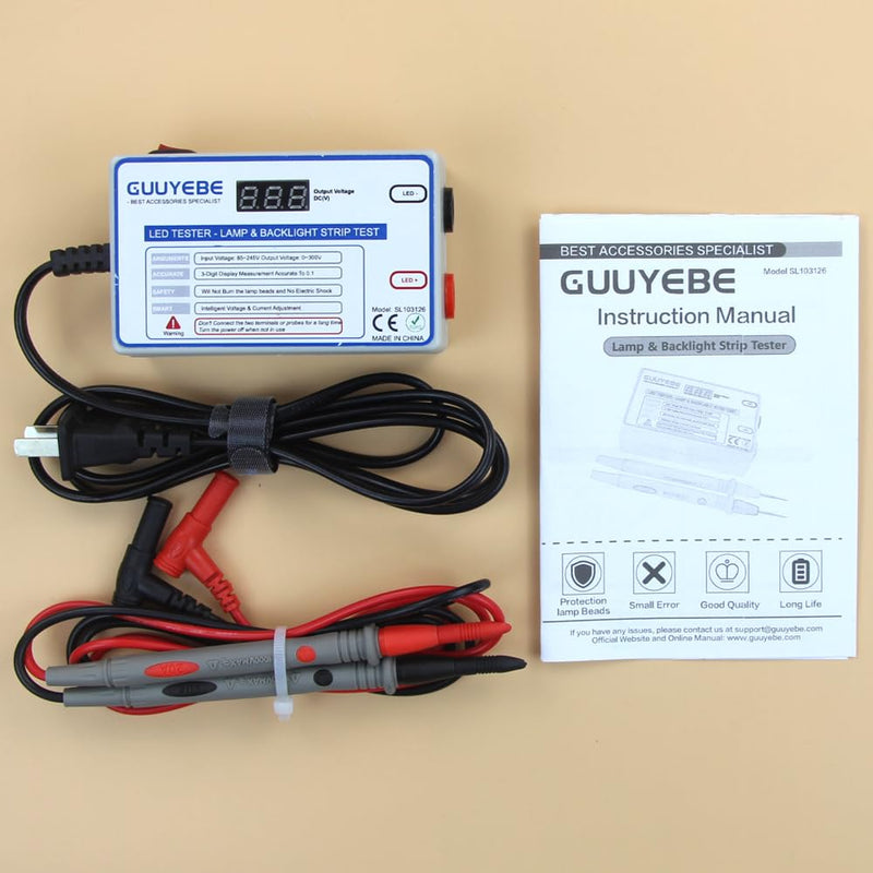 [Australia - AusPower] - LED Tester, TV Backlight Tester for Lamp Bead Repair Testing Output Voltage 0-300V 30mA to Strip Replacement and Test Lights Include as Gold Plated Pin and Tools GuuYebe 