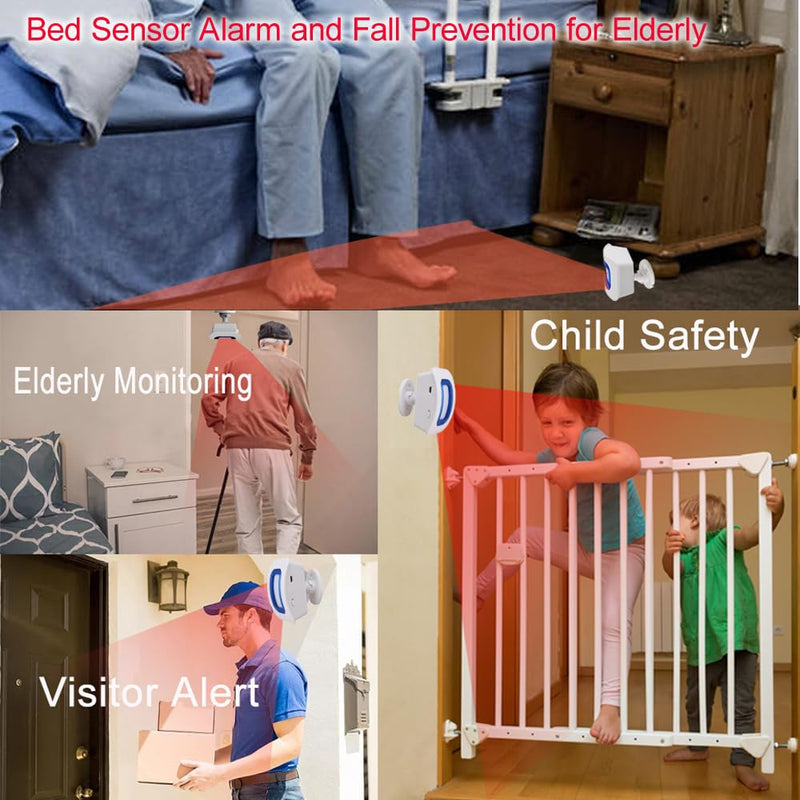 [Australia - AusPower] - WiFi Smart Bed Sensor Alarm and Fall Prevention for Elderly/Adults/Seniors, Dementia,Wireless Caregiver Motion Sensor Alarm with App (only Supports 2.4GHz WiFi) 