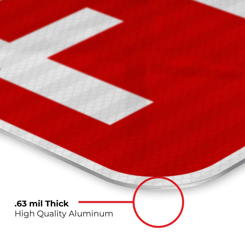 FDC Sign, Red Background, 12x18 Inches, 3M EGP Reflective .063 Aluminum, Fade Resistant, Made in USA 12x18 Reflective