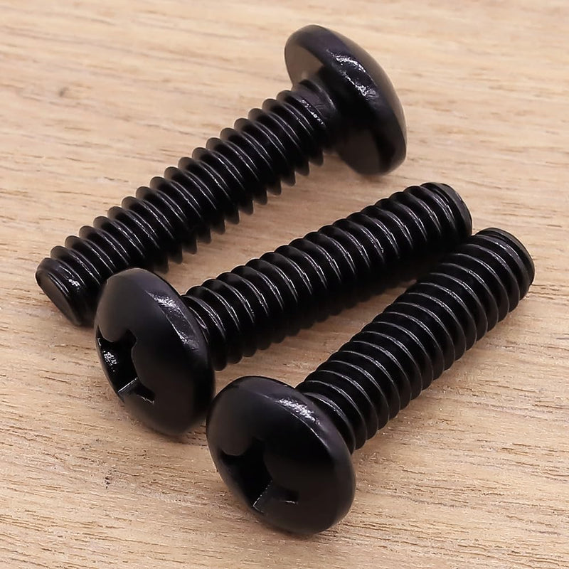 [Australia - AusPower] - #10-32 x 1 Pan Head Machine Screws Black, Phillips Drive, 304 Stainless Steel 18-8, Black Oxide Coated Finish, Corrosion Resistant Round Head Machine Screws, Full Thread, Coarse Thread, 50 PCS #10-32 x 1" 