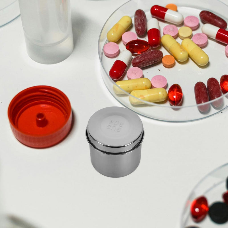 [Australia - AusPower] - 2Pcs Stainless Steel Jars Iodine Gauze Holder Iodophor Jars Stainless Steel Canisters for Hospital Home Kitchen Silver 