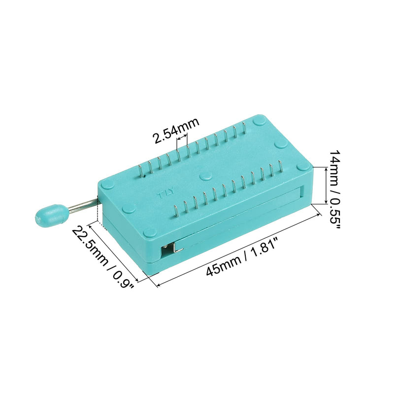 [Australia - AusPower] - PATIKIL Universal IC Test ZIF Socket 24 Pin 2.54mm Pitch for Microcontroller, Chip, Breadboard, Program IC's, 4 Pack 
