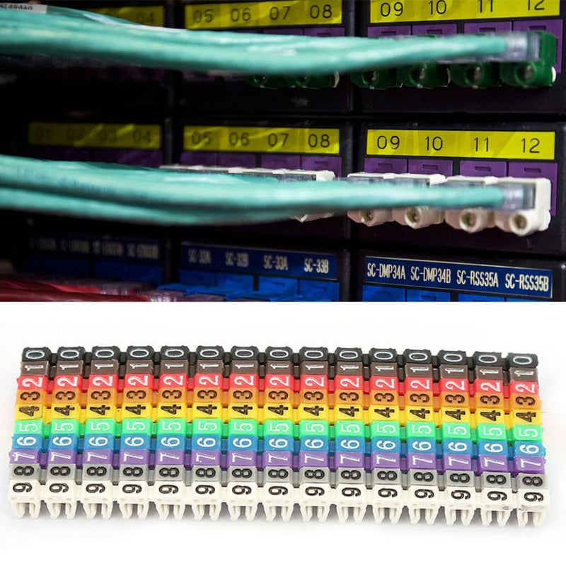 150 Pcs Digital Wire Number Tubes 1.5mm² – Clip-On Cable Markers for Electrical Wiring Identification, Color-Coded Plastic Labels