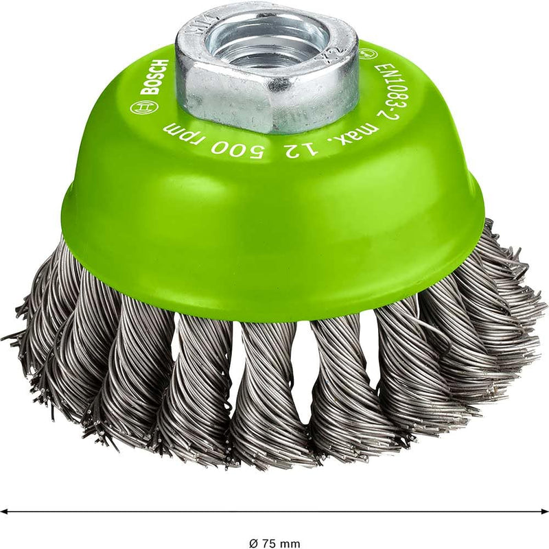 Bosch 2608622060 Wire Cup Brush, Stainless 75 x 0.5 mm