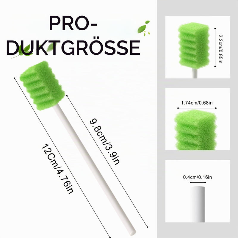 ARGOMAX Mouth Sponges Swabs, Pack of 50 Oral Care Sponge Swabs, Cleaning Mouth Swabs, Oral Hygiene Sponge, Mouth Care Swabs, Cotton Buds, Oral Care Sticks, Foam for Oral Hygiene, Green