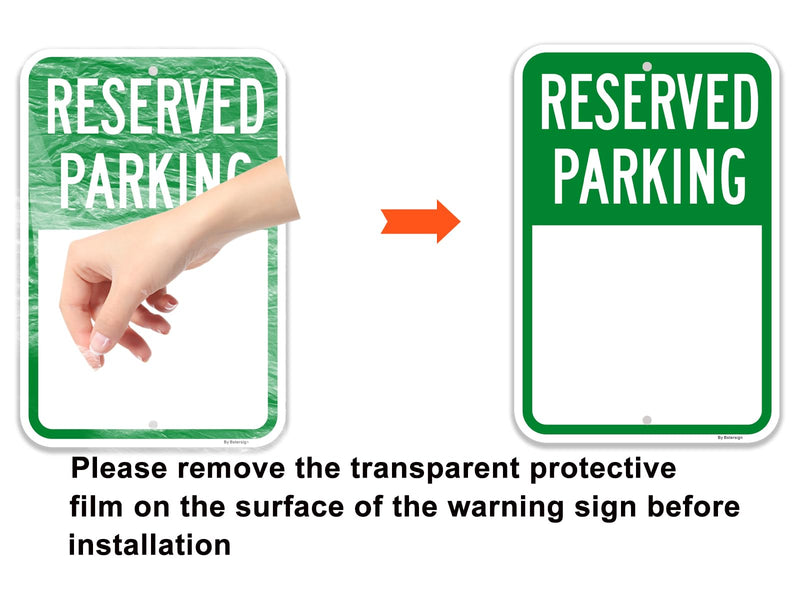 Bstersign-Blank Reserved Parking Sign, Blank Write-On Sign, 12 x 18 Inches Reflective Aluminum, Rust-Free,2Pack Write-On Sign-2 Pack