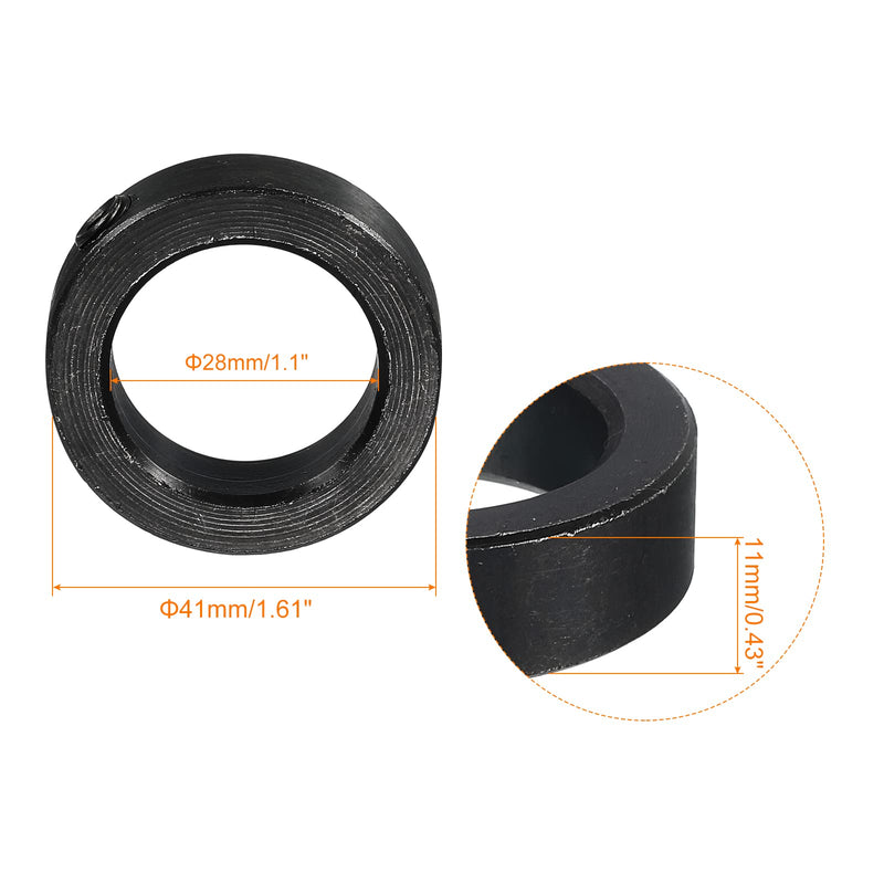 [Australia - AusPower] - MECCANIXITY Shaft Collar 1-1/8" Bore Carbon Steel Set Screw Style Clamping Collars Black 4 Pack 1-1/8" 