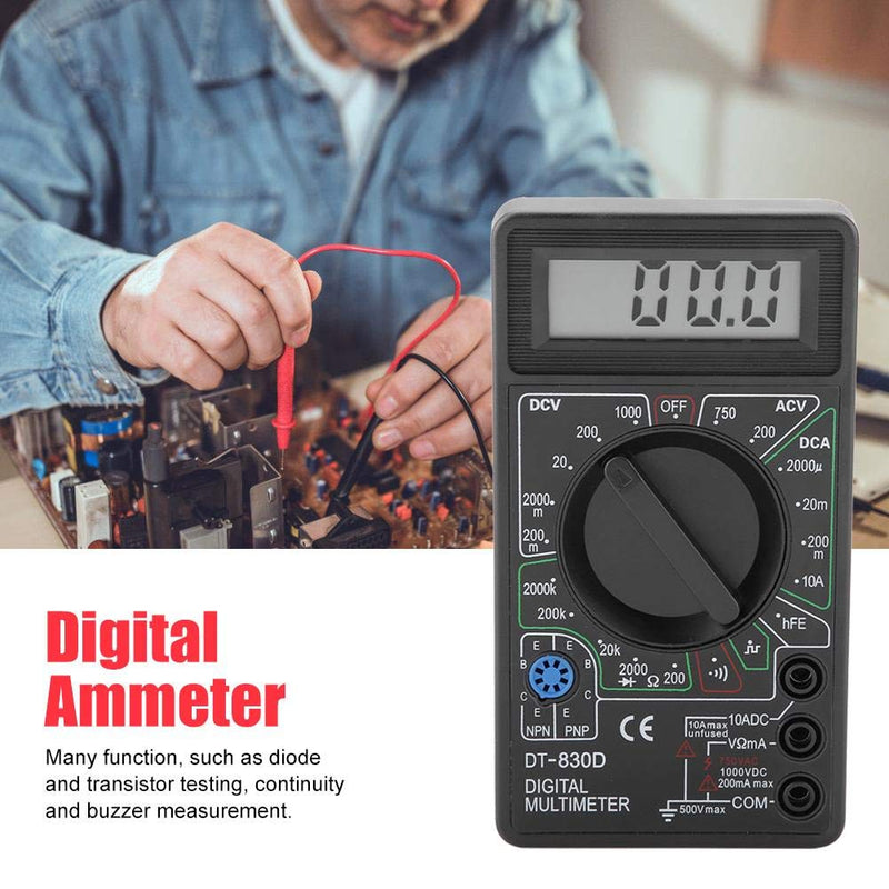 [Australia - AusPower] - Digital Multimeter Tester, Volt DT830D Digital Multimeter Autoranging, Continuity Measurement for Transistor Testing Buzzer Measurement Diode Testing 