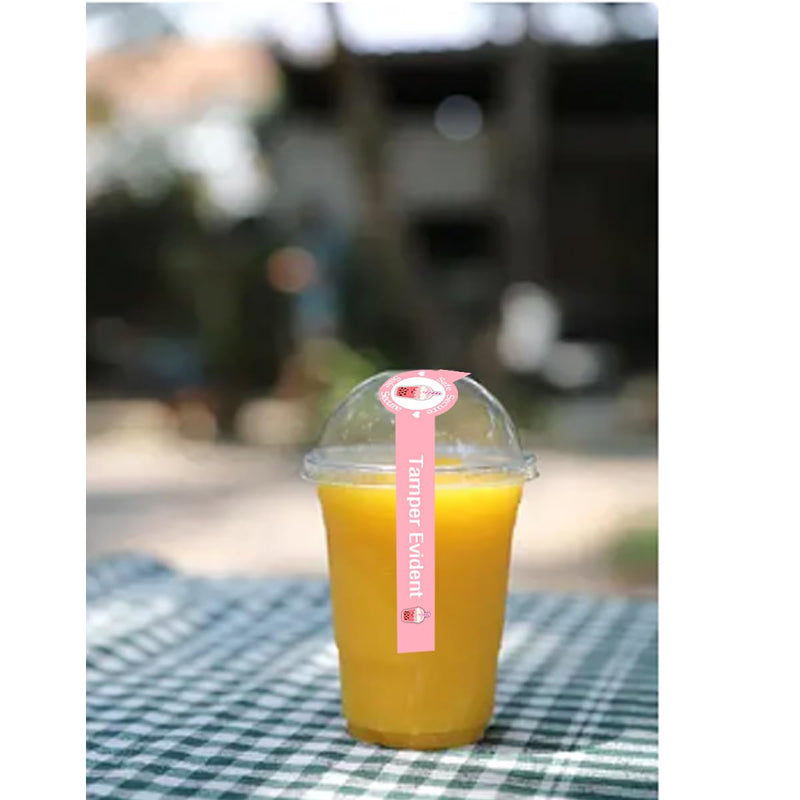 [Australia - AusPower] - Safe Secure Tamper Evident Seals Stickers for Drink Lids,1" x 9" Tamper Proof Sticker,Food Delivery Stickers Sealed for Freshness Labels Drink Food Coffee Milk Tea Ice Cream Seal Sticker,500 Pcs 