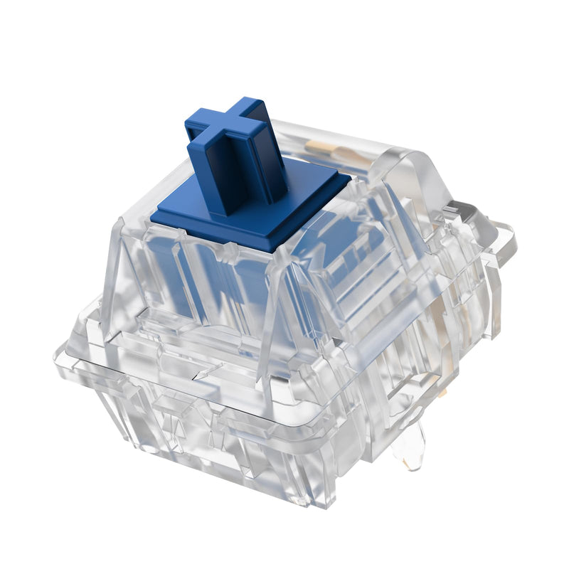 DUROCK Silent Linear Switches, Classic Blue Stem 5 Pins Silent Linear Switch, Pre-lubed MX Silent Keyboard Switches Dolphin 62g, 90pcs Clear Dolphin 62g