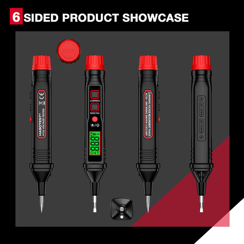 [Australia - AusPower] - Voltage Test Pen,SIUKE Digital Voltage Tester Pen Screwdriver 12V-300V AC Voltage Detector Slotted Screwdriver Test Pen Intelligent Induction Electroprobe for Home Appliance Repairing and Detection 