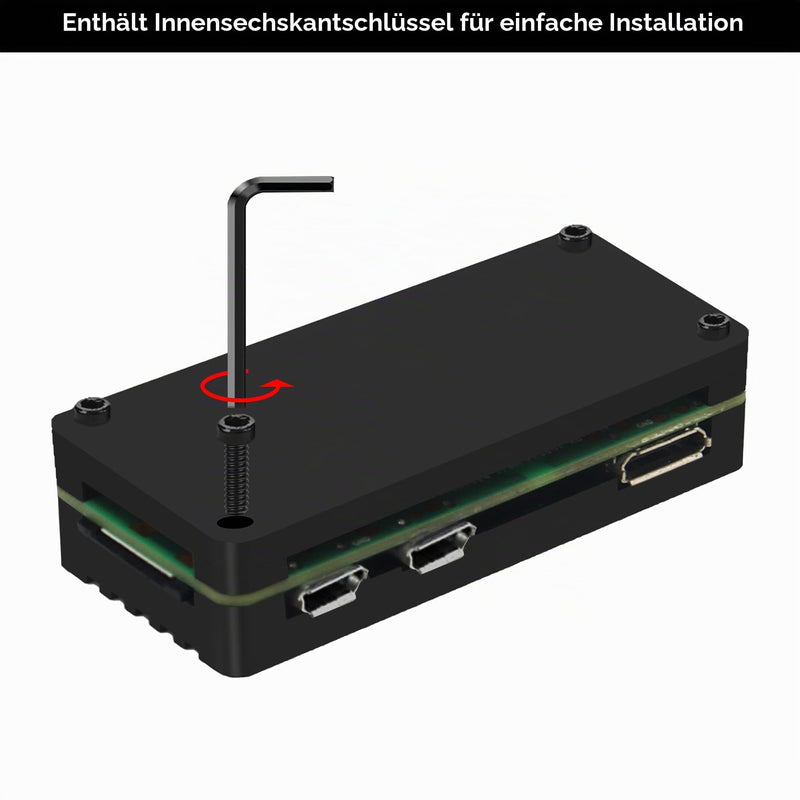 2W01 Aluminum Case for Raspberry Pi Zero 2W Passive Cooling | Aluminium radiator housing, with GPIO header, robust protection, also suitable for RPi Zero / Zero W
