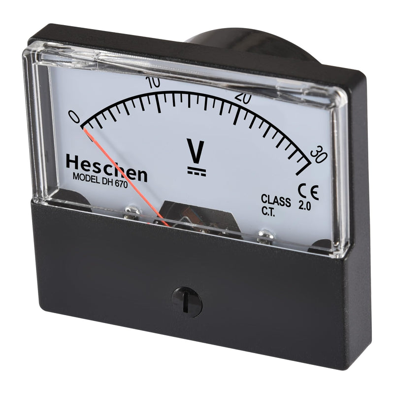 [Australia - AusPower] - Heschen DC 0-30V Class 2.0 Voltmeter, 70x60mm Panel Size, DH-670-DC30V, Voltage Tester 